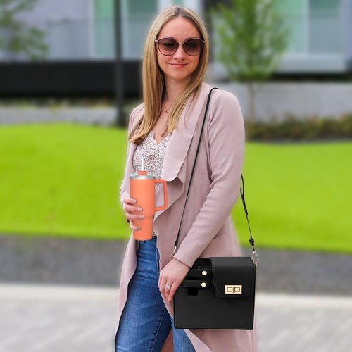 Outdoor Stanley Cup Purse, Crossbody Stanley Holder Water Bottle Bag for Tumbler with Adjustable Shoulder Strap(No Cup)