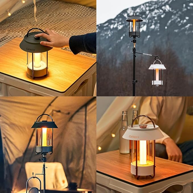 CLAYMORE Selene Lamp (Dark Gray) - Aesthetic Portable Outdoor Lamp, 4 Mood Lights, 6,700mAh Rechargeable, 660 Lumens, Waterproof. Halloween Decor, Camping, Glamping, Parties, Tents, and Backyards.