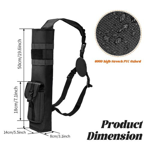 PSKOOK Archery Lightweight Back Quiver, Adjustable With Molle System Shoulder Holder for Arrows, Hanged Target Shooting for Bow Hunting & Practice