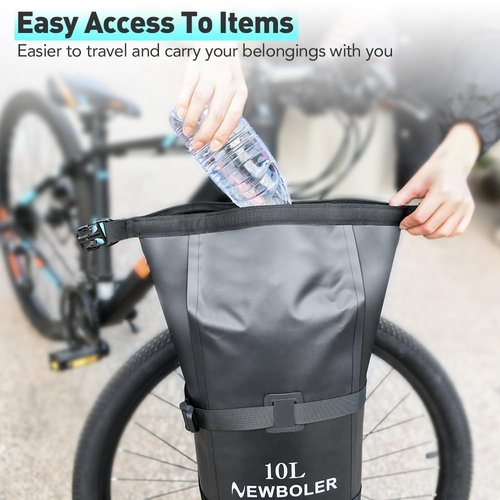 SOUUXIU 10L Bike Front Fork Bag Waterproof with Front Fork Racks 1Pack/2Packs, Lightweight Dry Bag Bicycle Fork Bags with Roll Opening Design for Mountain Bikes Road Bikes