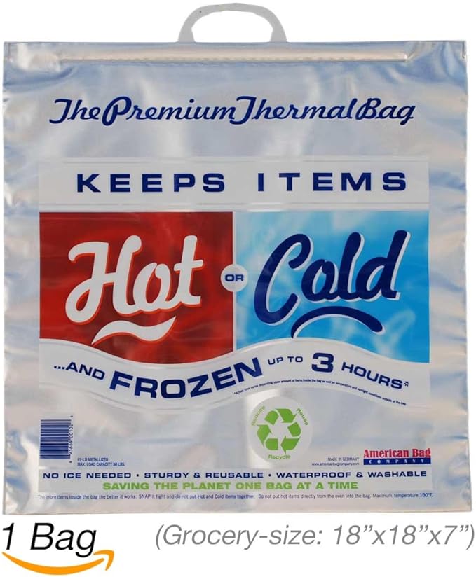 Thermal Cooler, Grocery Size, Red/Blue (Pack of 2)