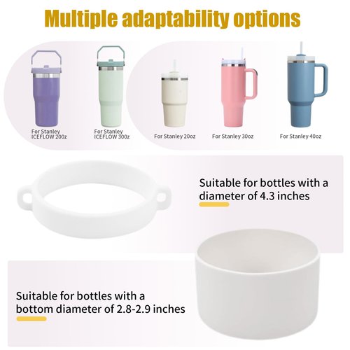 ZeniPremunz 7pcs Stanley Cup Accessories Set,Stanley tumbler accessories,stanleys accessoriee 30oz white,Stanleys cup strap,strap for 40oz & 30oz