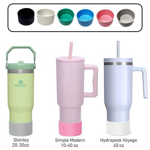 iDIY Silicone 6PCS Bottle Boot, Water Bottle Bottom Protector,Stanley 40/30/20 oz Cup Accessories(style-11)