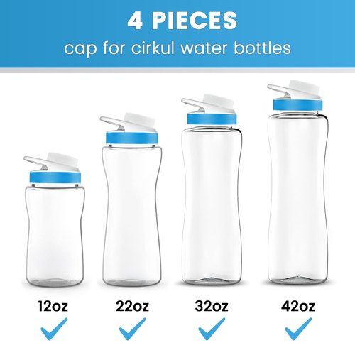 MIMORE Lid for Cirkul Water Bottle, 4 Pack Lid Cap Compatible with Cirkul Lid Replacement 12oz, 22oz, 32oz, 42oz, 62oz Stainless Steel & Plastic Water Bottles
