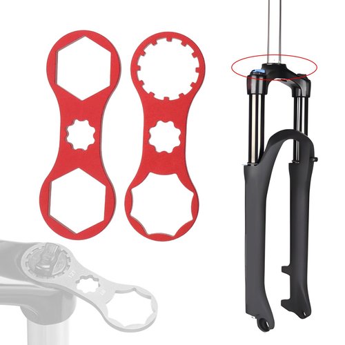 LT Easiyl 4Pcs Bicycle Front Fork Repair Tool Double Head Front Fork Cap Wrenchs Suitable for XCR/XCM/XCT/RST Mountain Bikes/Road Bikes Front Cap, Red