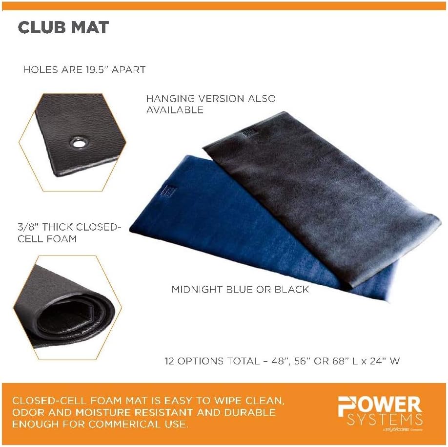 Power Systems Club Mat, 68 x 24 x 3/8 Inches, Jet Black (83599)