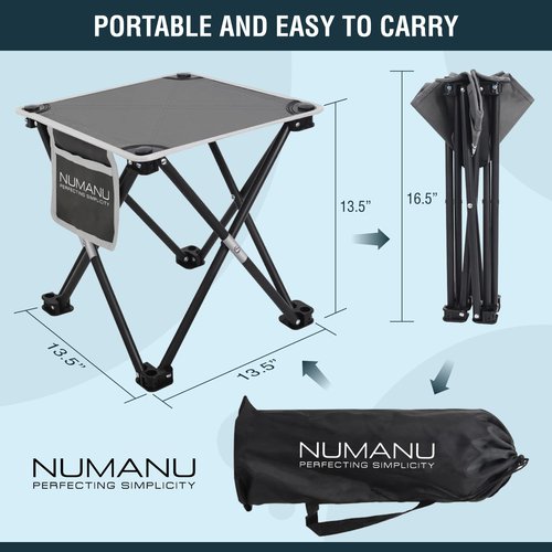 NUMANU Portable Camping Stool 2-Pack & Carry Bags, Foldable Travel Seat or Retractable Foot Rest for Outdoors, Portable Folding Pop Up Stool Gift for Camping & Outdoors - Max Weight 320lbs