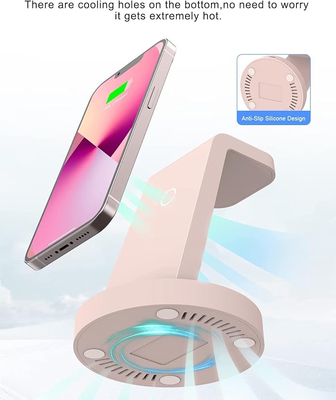 3 in 1 Charging Station for Apple Device, Wireless Charger for iPhone 16 15 14 13 12 11 Pro Max & Apple Watch iwatch- Charging Stand Dock for AirPods