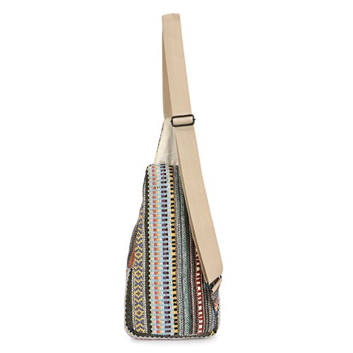 LONGING TO BUY Hemp Sling Backpack- Hemp Cross body Bag- Hemp Shoulder Backpack Adjustable Strap for Men & Women (Light Multicolored-1), Large
