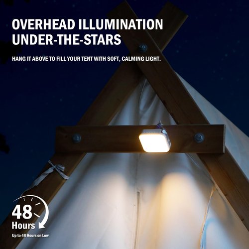WARSUN Rechargeable Camping Lantern 1000 Lumens, 6000mAh Portable LED Light with Solar Charging, 4 Color Temperatures, 3 Brightness Levels, Hanging Flashlight for Outdoor Use