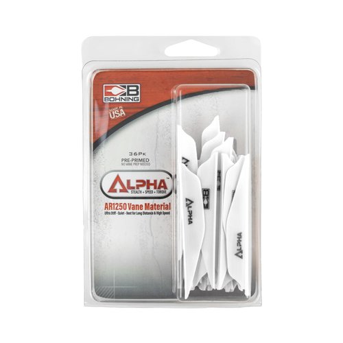 Bohning Alpha AR 1250 Vane, 2.8", White, 36pk
