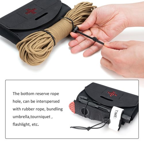 Tactical Medical Pouch MOLLE EMT First Aid Pouch IFAK Utility Pouch Portable Trauma Bag 500D Nylon for Tactical Belt and Vest(Black)