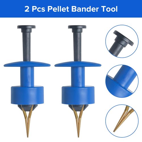 Realure 1100 Pcs/5 Sizes Micro Bait Bands for Fishing with 2 Pcs Bander Tool, Pellet Bands Rubber Rings, for Pellets Live Worms Fishing Bait,for Carp Match Outdoor, Blue