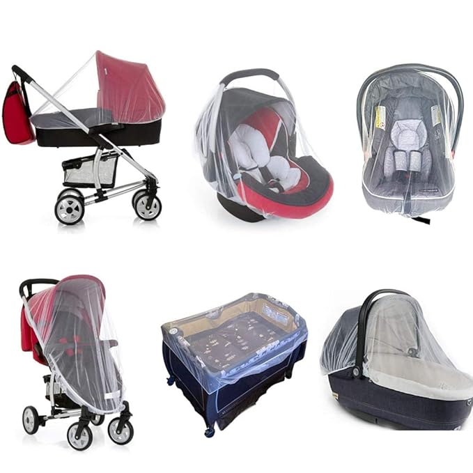 Mosquito Net for Stroller - 2 Pack Durable Baby Stroller Mosquito Net - Perfect Bug Net, Bassinets, Cradles, Playards, Pack N Plays and Portable Mini Crib (Pink) …