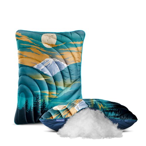 hotkoko Camping Pillow,Supportive Compressible Travel Pillow Middle Size Lightweight Camp Pillow with Storage Bag for Camping,Hiking,Backpacking,Airplane