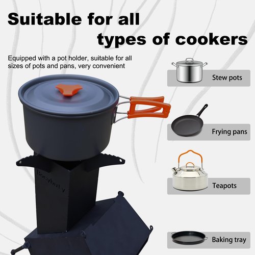 Rocket Stove Wood Burning Camp Stove Rocket Stove for Cooking Portable Wood Mini Burning Stove, Fire Camping Stove for Cooking backyard cooking Camping grill outdoor events BBQ Comes with storage bag