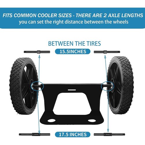 Cooler Wheel Kit for Yeti/RTIC/Igloo Cooler Carts - Universal Heavy Duty Wheel Kit