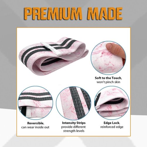Gobuca Booty Bands for Women – Fabric Resistance Bands for Legs and Glutes, Non-Slip Hip Bands for Working Out, Strength Training & Home Gym – Durable Cloth Exercise Bands, Set of 3