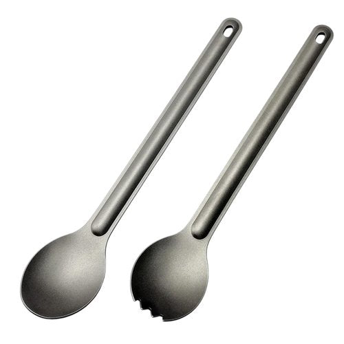 ZHOUSUFEN Long Handle Spork and Spoon, Portable Flatware for Outdoor Camping, Reusable
