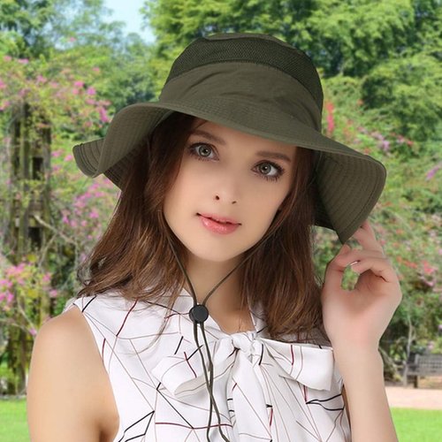 Duakrs Unisex Wide Brim Sun Hat,Outdoor UPF 50+ Waterproof Boonie Hat Summer UV Protection Sun Caps