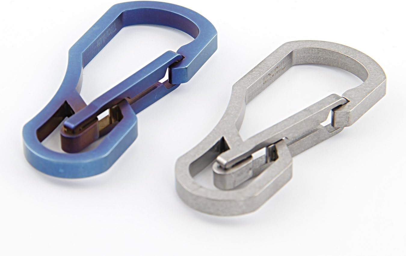 Titanium Multi Tools Keychain Hook EDC Tool Max-bearing 50KG Keychain for Hiking Camping Outdoor (Titanium)