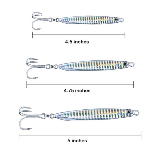 Navicatch Saltwater Fishing Lures Fishing Jigs Fishing Spoons for Bluefish, Striped bass Lures, Spanish Mackerel Metal Jigging,Shore Little Tunny Silver 3pcs. 1 2/5oz+1 4/5oz+ 2oz Premium to Choose