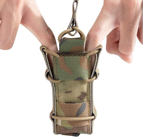 EXCELLENT ELITE SPANKER Open Top Single Pistol Mag Pouch Flashlight Holder Magazine for Glock19 M1911 Magazines (Multicam)