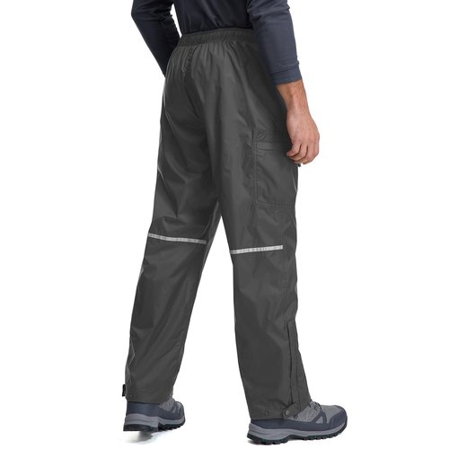 Men's Rain Pants Waterproof Over Pants Windproof Outdoor Hiking Pants for Golf, Fishing,Cycling Black