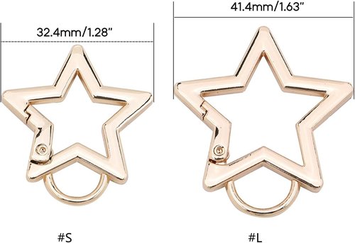 2Pcs Gunmetal Star Stainless Steel Keychain Clip Carabiner Hook Retainer Star Carabiner Hook Retainer Keychain Carabiner Clip for Keys and Wallets with Key Chain Ring, Accessories
