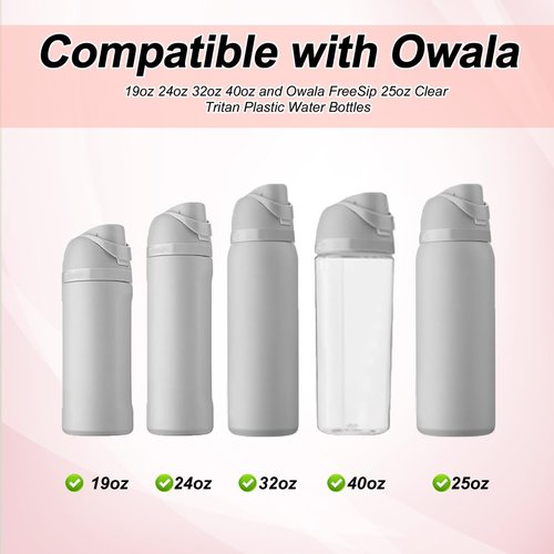 PEUTIER 5pcs Replacement Parts, Water Bottle Seal Circle BPA-Free Cap Sealing Gasket Silicone Stopper O Circle Lid Gasket Accessories Compatible with Owala FreeSip 19/24/32/40 oz (Pink)