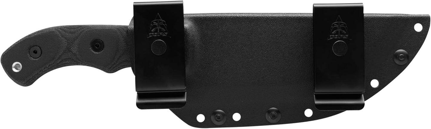 TOPS Knives Tom Brown Tracker #3 Full Tang Fixed Blade- Tumble Finish Blade Finish- Black Kydex Sheath w/Rotating Spring Steel Clip