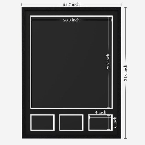 eletecpro 1 Pack Jersey Frame Display Case with HD Acrylic Cover and 2 Mats, Large Shadow Box for Shirt, Jersey and Uniform, Display 4x6 Picture for Wall Decor, Black
