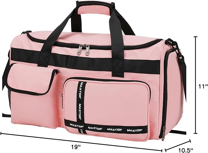 MAXTOP Gym Bag for Women Men Travel Duffle Bag Large Capacity Carry On Weekender Overnight Bag With Shoe Compartment Gym Tote Dry Wet Separation Duffel Bag for Travel