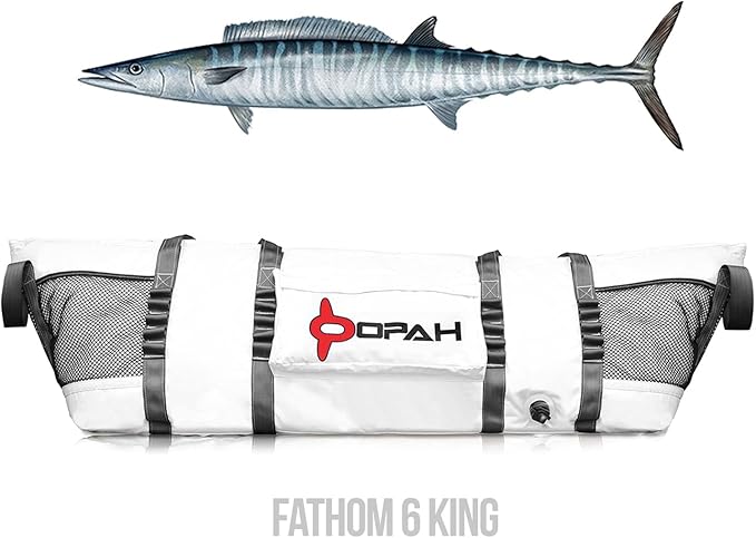 Opah Gear Fathom 6 King Insulated Fish Kill Cooler Bag for King Mackerel, 70" L x 20" W x 18" H, Heavy Duty, Marine-Grade Vinyl, Camping & Fishing