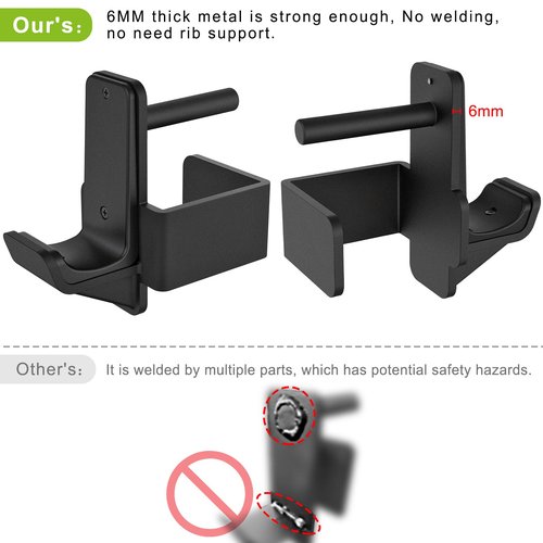 Kipika J-Hooks and Weight Plate Holder Set for 3" x 3" Power Rack with 5/8" or 1" Hole - Squat Rack Attachments for Strength Training and Weight Storage - Fits Olympic 2-inch weight plates.
