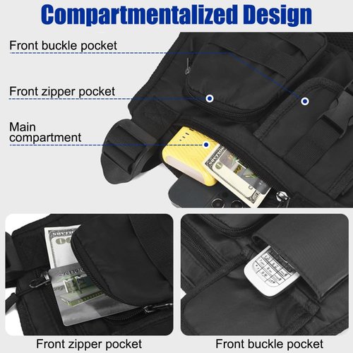 DONGKER Chest Vest Bag,Anti Theft Tactical Chest Rig Bag Adjustable Travel Chest Pack for Men Running Hiking Workouts