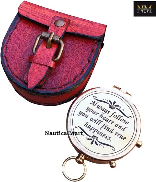 Brass Compass Always Follow Your Heart/Personalize Gift/Directional Magnetic Compass/Pocket Compass for Camping, Best Easter, to My Man, Husband, Boyfriend, Fiance