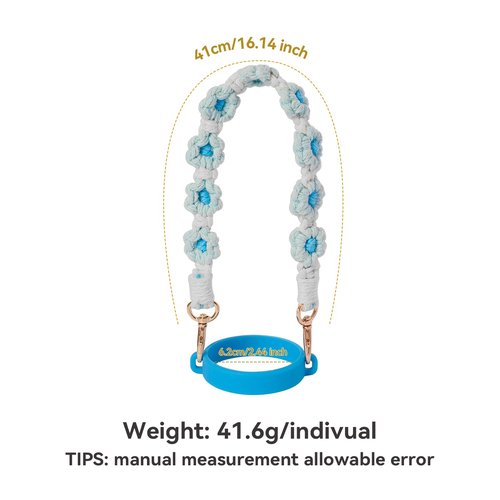 PWMENLK Premium Charms Stanley Cup Accessories, Versatile Cup Holder with Strap for 14oz, 30oz, 43oz Water Bottle, Braided Flower Jewelry Rope for Cup Carrier