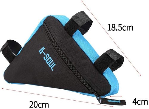 Dilwe Triangle Bag, Portable Large Capacity Frame Strap-On Pouch for Cycling Traveling Accessories, Durable Black&Red Design