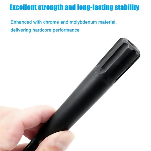 HOUXHYSE Cranks Parts BMX Crank axle CrMo 19mm 8T 150mm Long incl. 2 axle Bolts 8 Spline Spindle & Bolts for 19mm Bottom Bracket Black