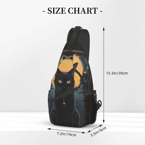 Cat Sling Bag Travel Crossbody Backpack Hiking chest Daypack Shoulder Pack for Women Adjustable Waterproof Lightweight Walking Outdoor