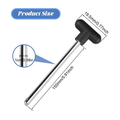 Reicyfang Fitness Universal Weight Stack Pin, Gym Pin Heavy Duty Replacement, Pin Tensile 3/8 Inch Diameter 5-1/2" Locking Space Weight Machine Pin for Home Gym Exercise Machine Parts & Accessories