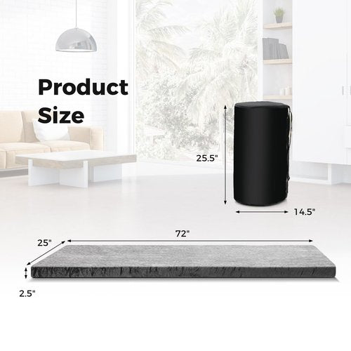 Tangkula Memory Foam Sleeping Pad, Roll Up Floor Mattress with Carry Bag, Non-Slip Bottom, Guest Floor Folding Bed for Sleepover, Portable Camping Mattress for Indoor Outdoor Car Travel Cot Tent