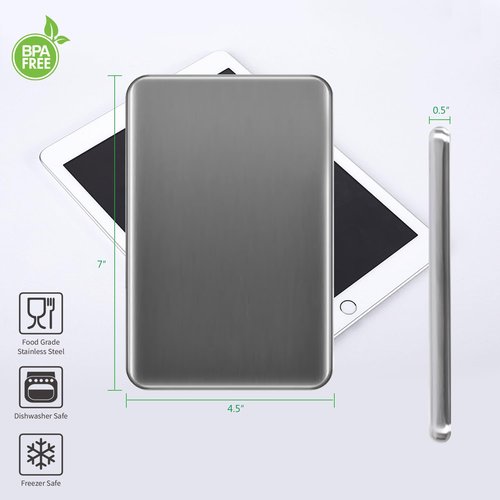 Stainless Steel Ice Packs for Camping, Picnic Basket, Stainless Steel Freezer Packs for Cooler Box, Reusable Ice Packs to Keep Food and Drinks Fresh and Cool (SS-2 Pack)