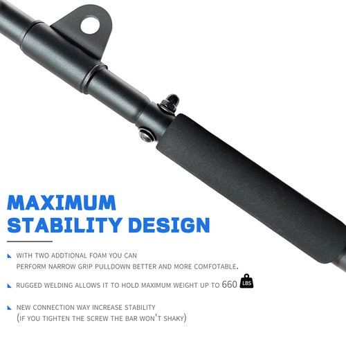 Rotating Lat Pull Down Bar 39.4'' Lat Pulldown Attachments for Pulley System Gym Cable Machine LAT Pull Down Machine, Lat Pulldown Bar Cable Machine Attachment Cable Attachments for Gym