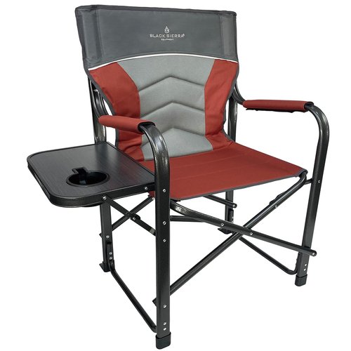XL Directors Chair with Foldable Side Table, Heavy Duty Camp Chair supports 400 Lbs, Oversize Outdoor Folding Seat with High Back and Padded Armrests for Lawn, Beach, Tailgating, Sports