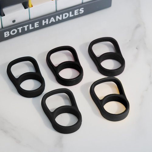 Bottle Handle for Swell, Compatible with Swell Water Bottles 9oz, 17oz, 25oz, Silicone BPA-Free, (Black)