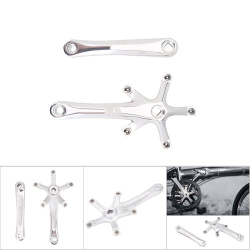 SPYMINNPOO Cranksets,Crank Arms 1 Pair 170MM 130 BCD Alloy Left and Right Crank for Single and Two Piece Road Chainring (Silver), SPYMINNPOOu6o9c3svgy-02