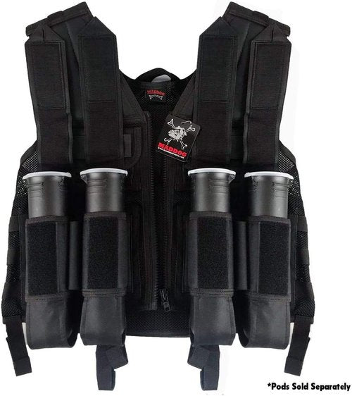 Maddog Tactical Paintball Battle Vest Pod and Tank Holder Walk on Scenario and Woodsball Games - Black