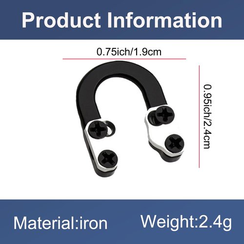 KURUGEILI 2 Sets Archery Metal U Nock D Loop for Compound Bow, Metal D Ring Material Archery Release Aids with Screwdrivers for Shooting Hunting 